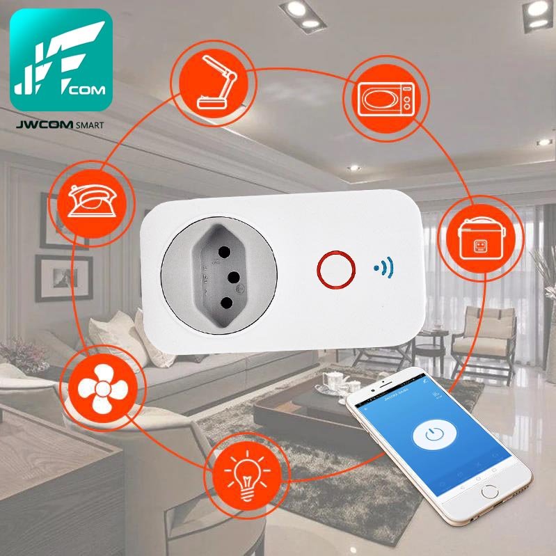 Tomada Inteligente Wifi Jwcom Smart SA-B2 Alexa e Google Home