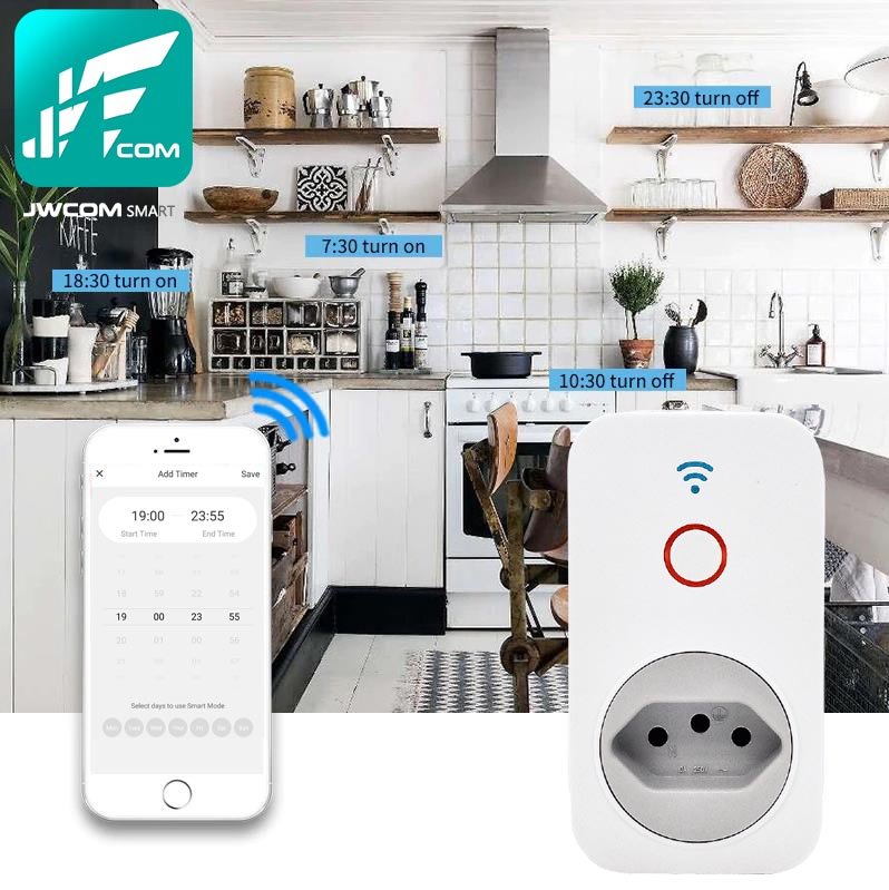 Tomada Inteligente Wifi Jwcom Smart SA-B2 Alexa e Google Home