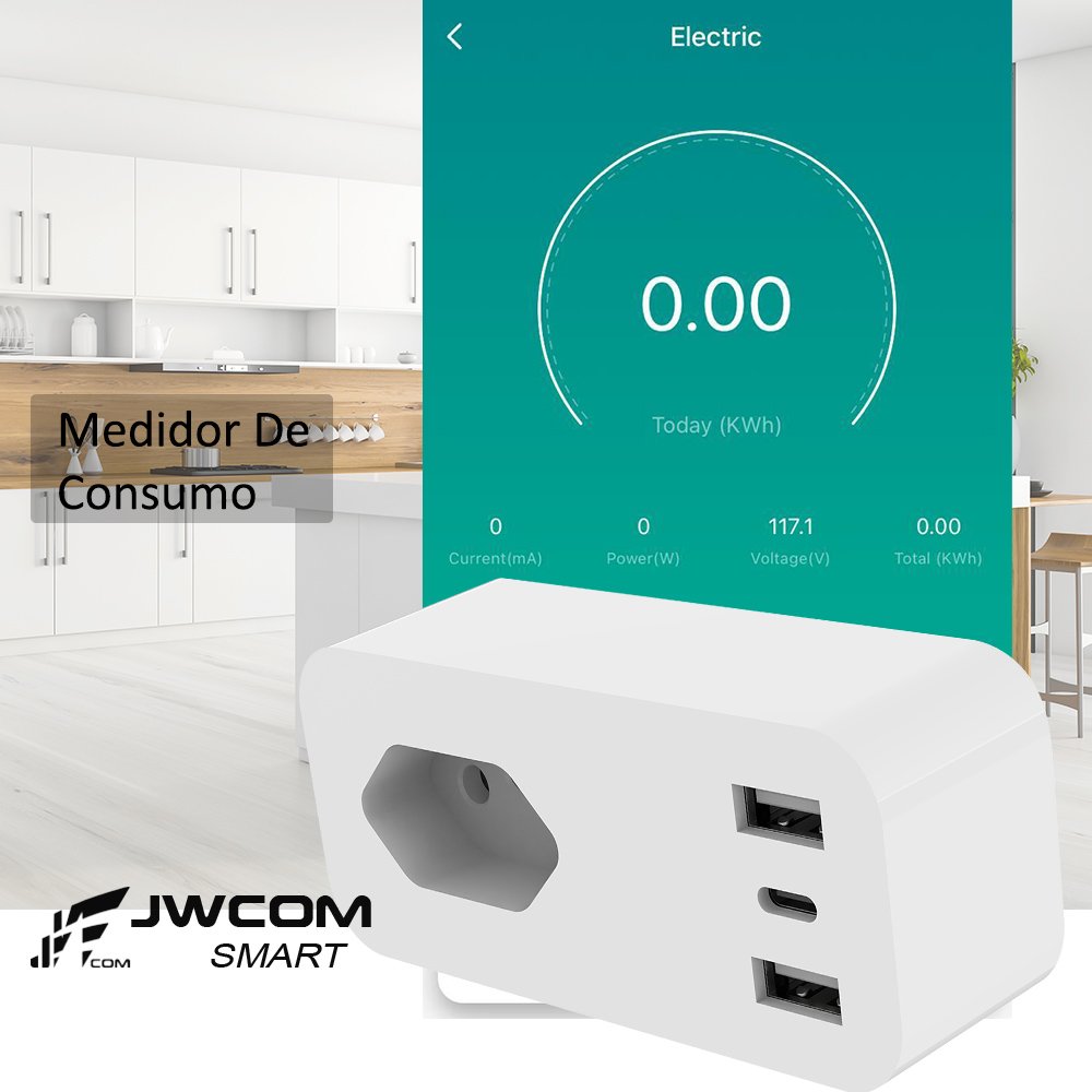 Tomada Inteligente Wifi Jwcom Smart SA-C318-G16 Alexa e Google Home