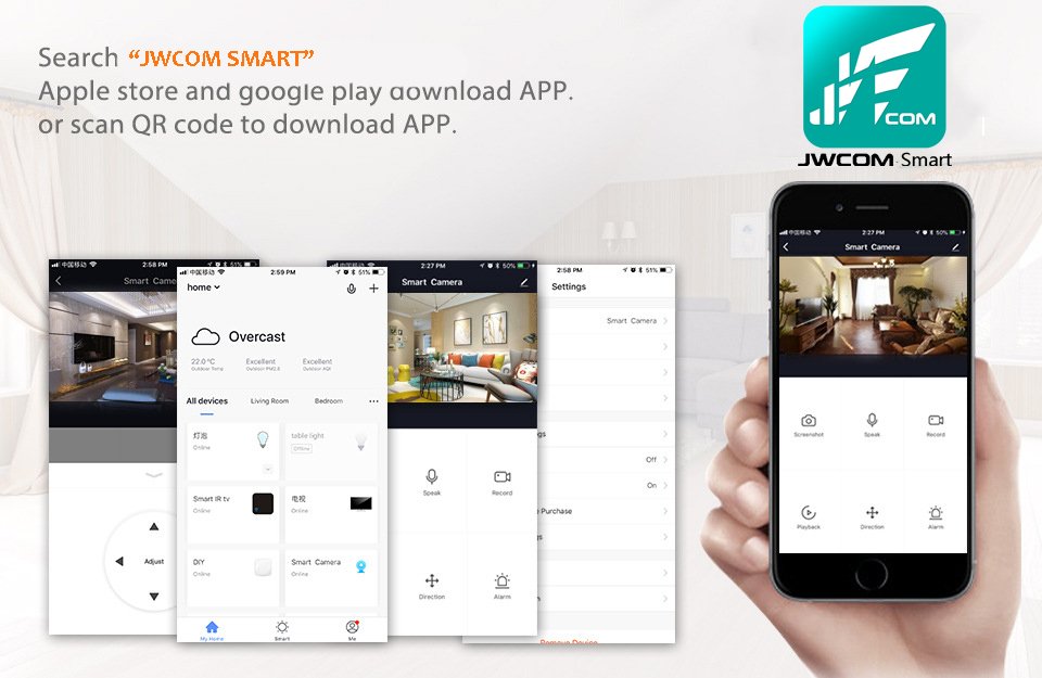 Jwcom Smart Câmera Ip 1080p Hd Wifi Wireless Visão Noturna SA-CAM11