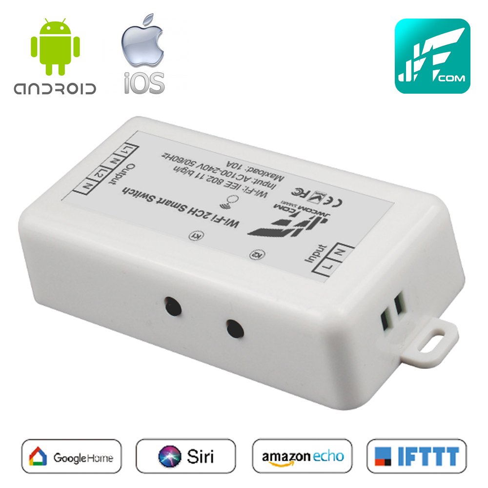 Jwcom Smart Interruptor Wifi SA-2CH Automação Residencial Alexa/Google