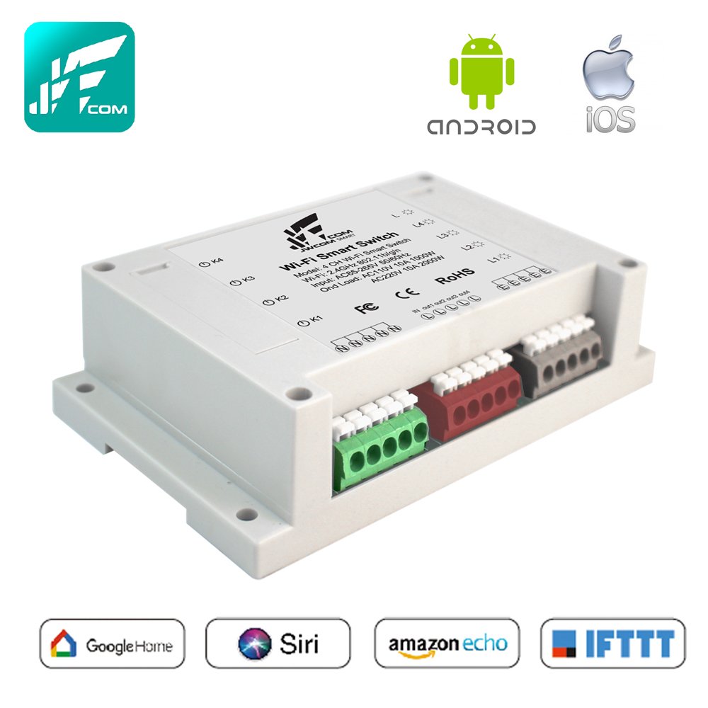 Jwcom Smart Interruptor Wifi SA-4CH Automação Residencial Alexa/Google