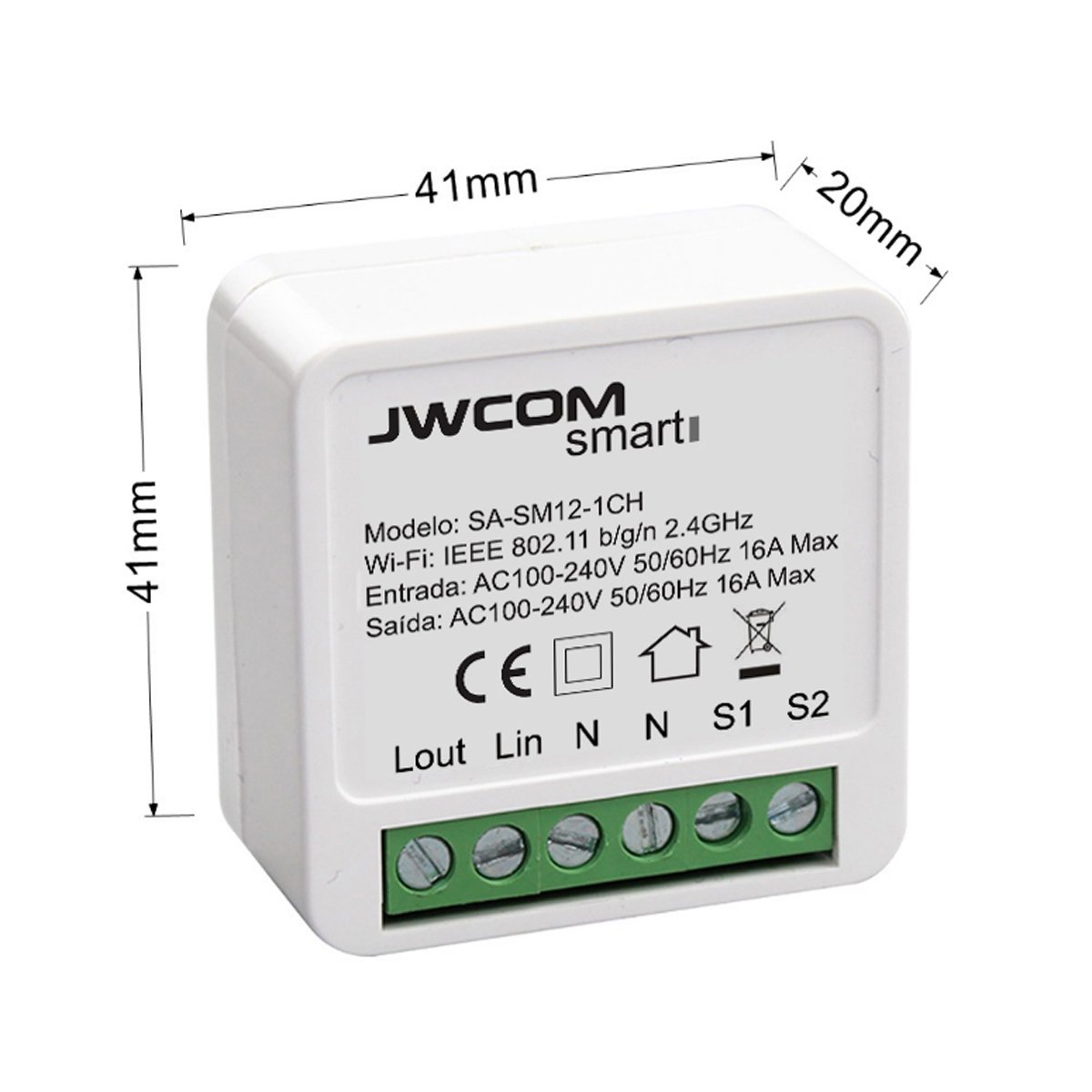 Jwcom Smart Interruptor Wifi Mini Diy SA-SM12 1CH Alexa/Google Home