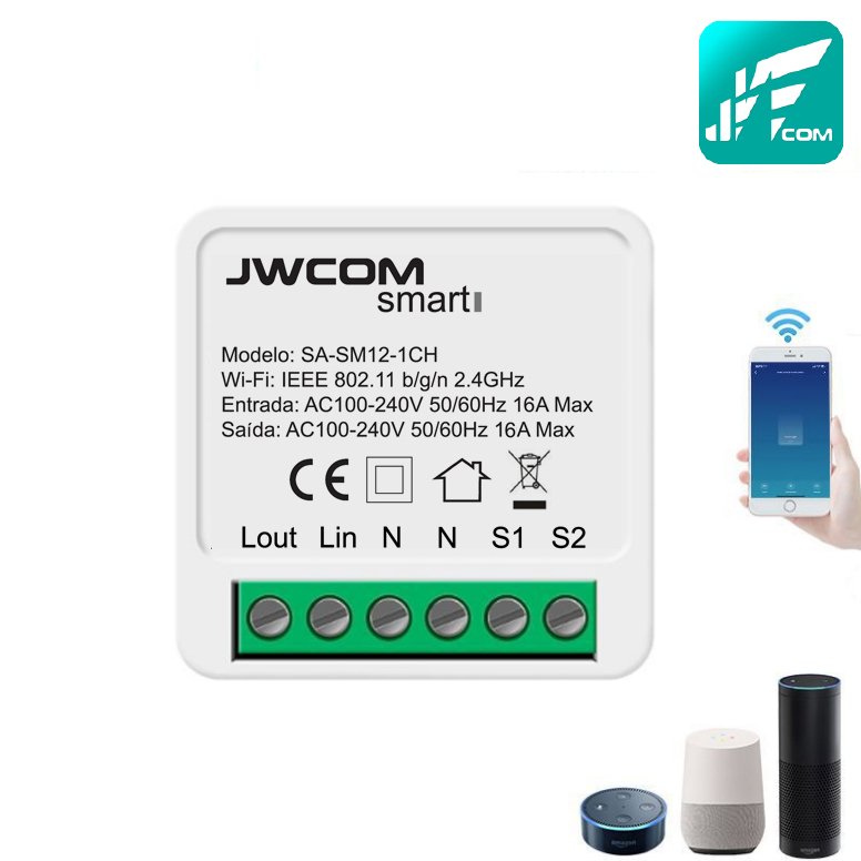 Tomada Inteligente Wifi Jwcom Smart SA-B2 Alexa e Google Home - SmartJWCOM