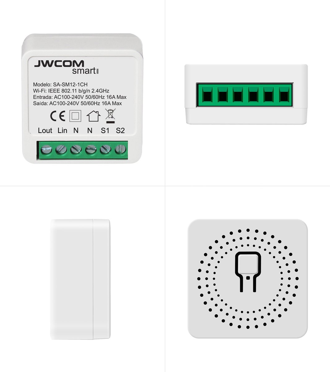 Jwcom Smart Interruptor Wifi Mini Diy SA-SM12 1CH Alexa/Google Home