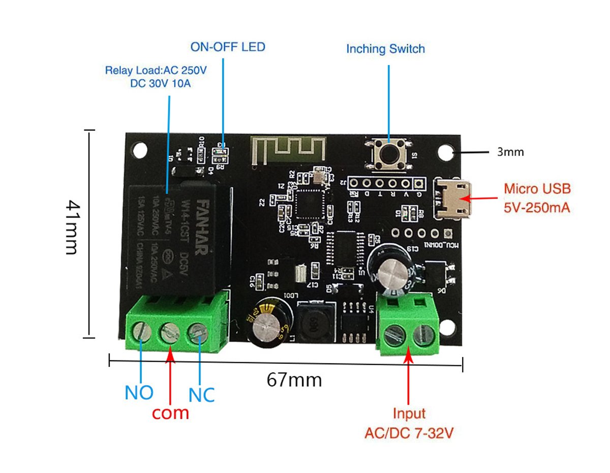 Jwcom Smart Interruptor Wifi Mini Diy SA-PU01 -Pulso Alexa/Google Home