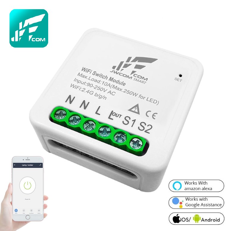 Jwcom Smart Interruptor Wifi Mini Diy SA-SM12B Alexa/Google Home