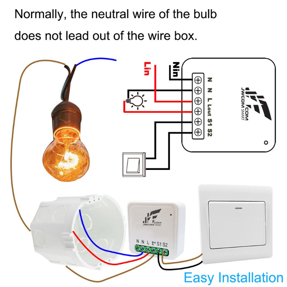 Jwcom Smart Interruptor Wifi Mini Diy SA-SM12B Alexa/Google Home