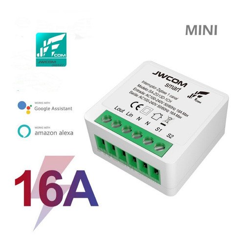 Mini Zigbee Inteligente Jwcom Smart SA-ZG13-1CH (Alexa Google Siri)