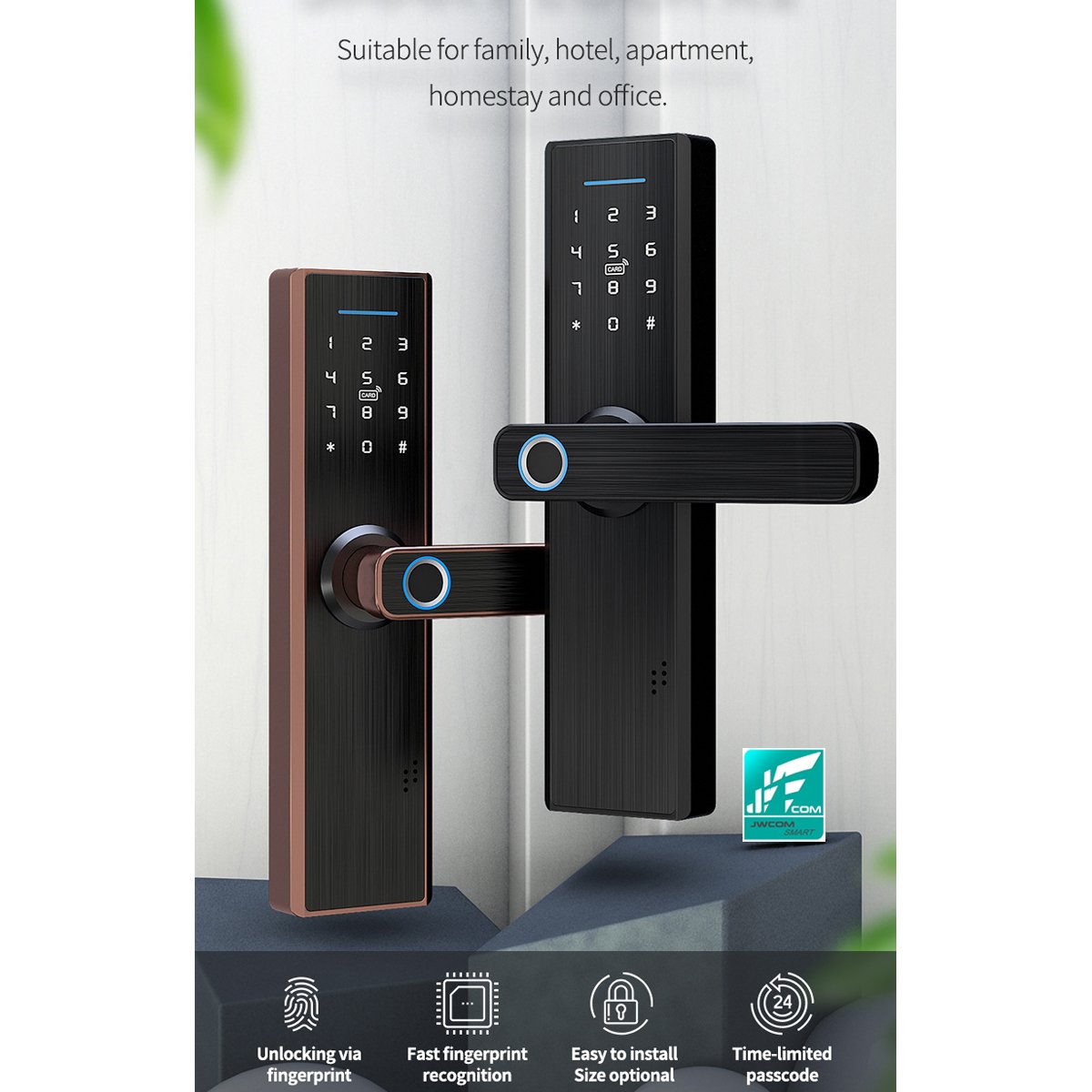 Fechadura Digital Inteligente Biométrica Senha Wi-fi Cartão SA-FD01