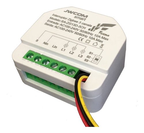 Mini Zigbee Inteligente Jwcom Smart SA-ZG13-3CH (Alexa Google Siri)
