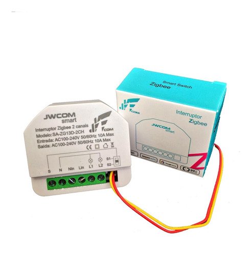 Mini Zigbee Inteligente Jwcom Smart SA-ZG13-2CH (Alexa Google Siri)