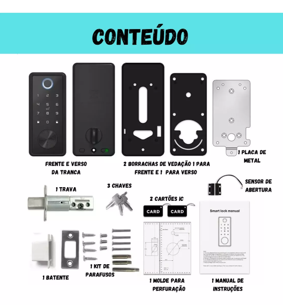 Fechadura Inteligente Biométrica Wifi Digital Touch Smart SA-FD04