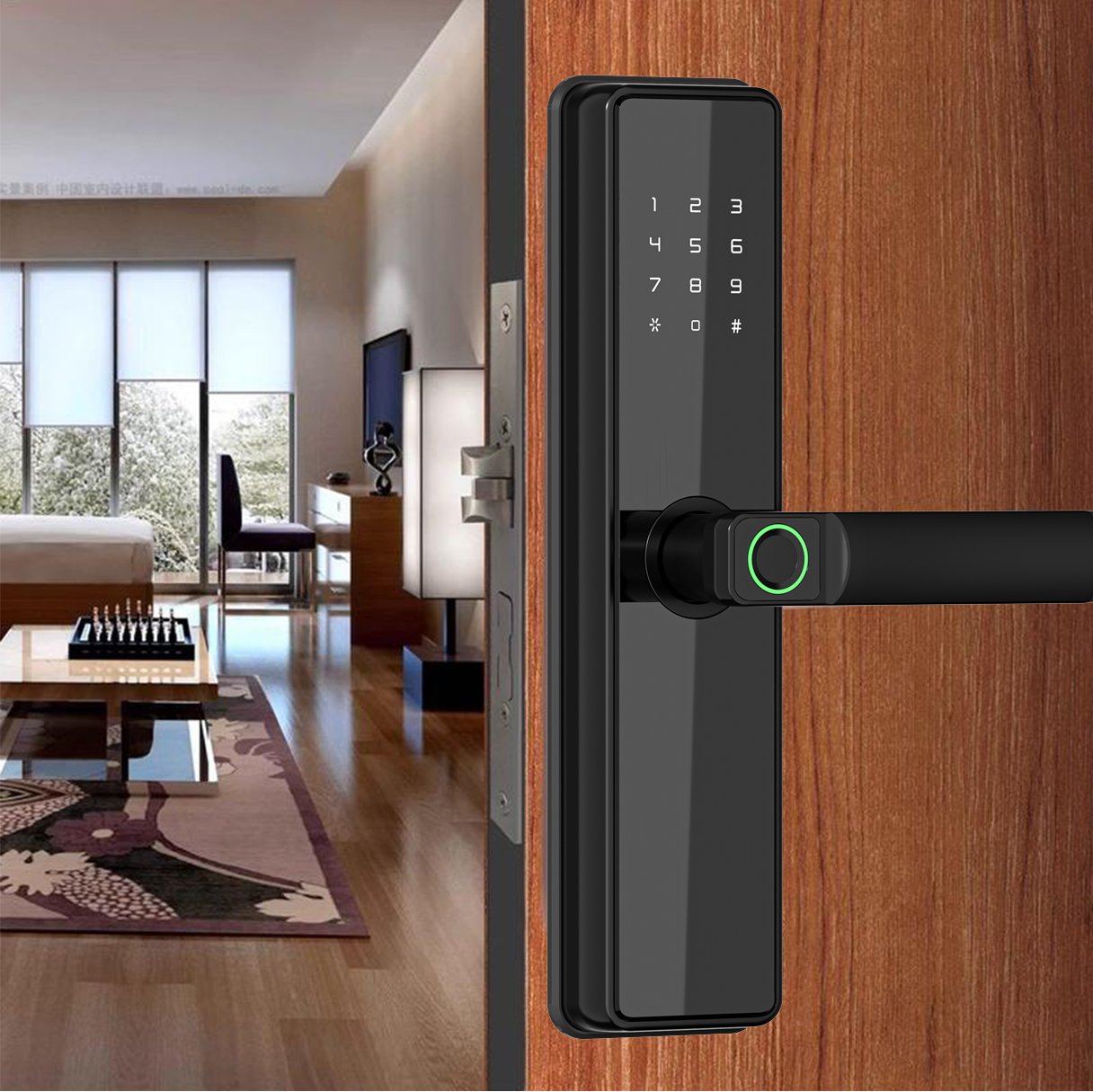 Fechadura Digital Inteligente Biométrica Senha Wi-fi Cartão SA-FD07