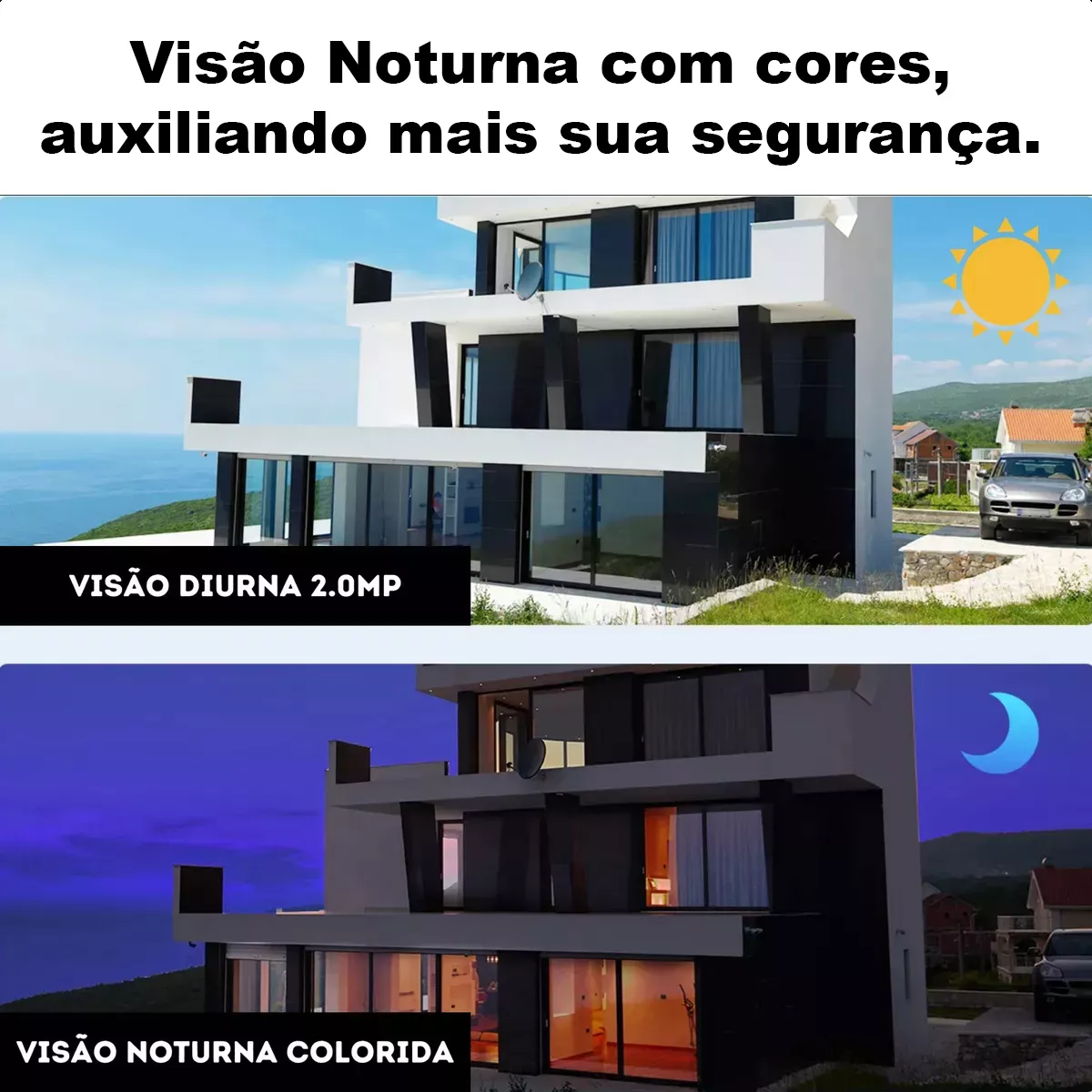 Câmera Inteligente Jwcom Smart Com Visão Noturna 2mp Hd S/Fio Wifi  SA-CAM11