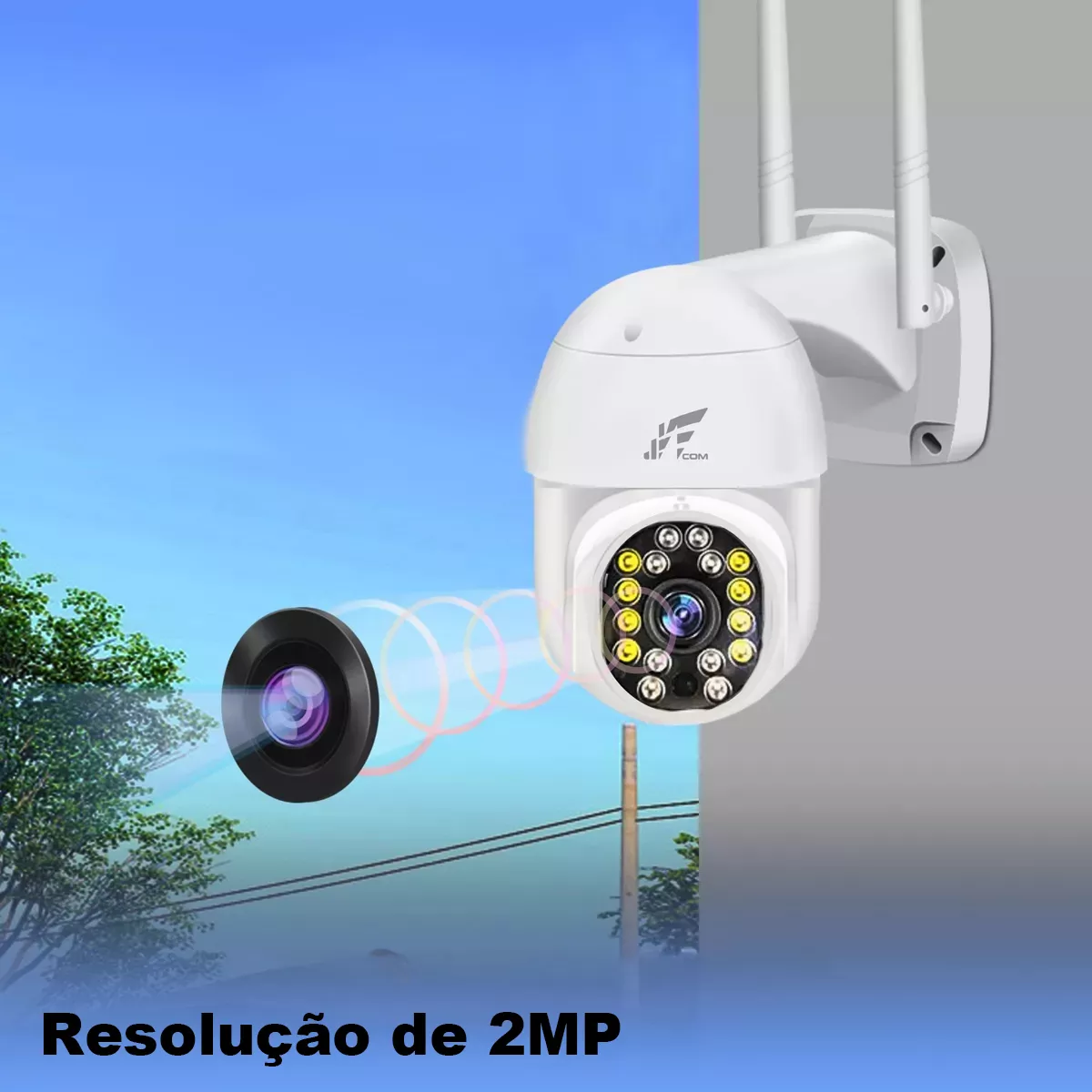 Câmera Inteligente Jwcom Smart Com Visão Noturna 2mp Hd S/Fio Wifi  SA-CAM11