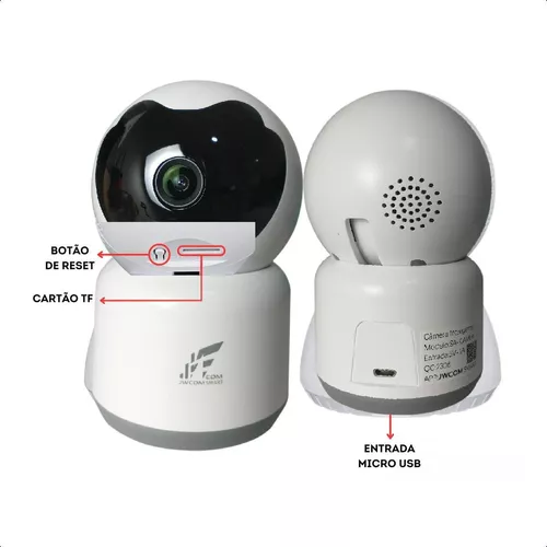 Câmera Inteligente Jwcom Smart Com Visão Noturna 2mp Hd S/Fio Wifi  SA-CAM04