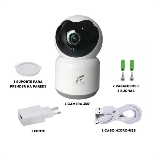 Câmera Inteligente Jwcom Smart Com Visão Noturna 2mp Hd S/Fio Wifi  SA-CAM04