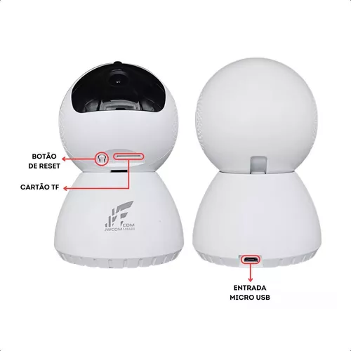 Câmera Inteligente Jwcom Smart Com Visão Noturna 2mp Hd S/Fio Wifi  SA-CAM05