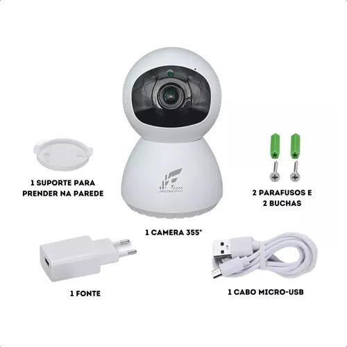 Câmera Inteligente Jwcom Smart Com Visão Noturna 2mp Hd S/Fio Wifi  SA-CAM05