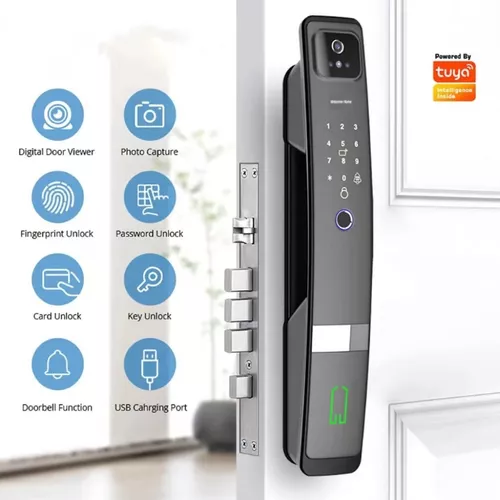 Fechadura Digital Inteligente Biométrica Senha Wi-fi Cartão SA-FDH20