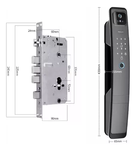 Fechadura Digital Inteligente Biométrica Senha Wi-fi Cartão SA-FDH20