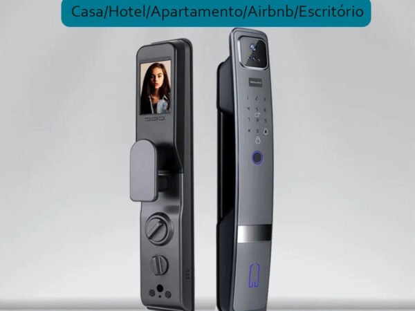 Fechadura Digital Inteligente Wifi Com Reconhecimento Facial - SA-FD-H20 Grafite