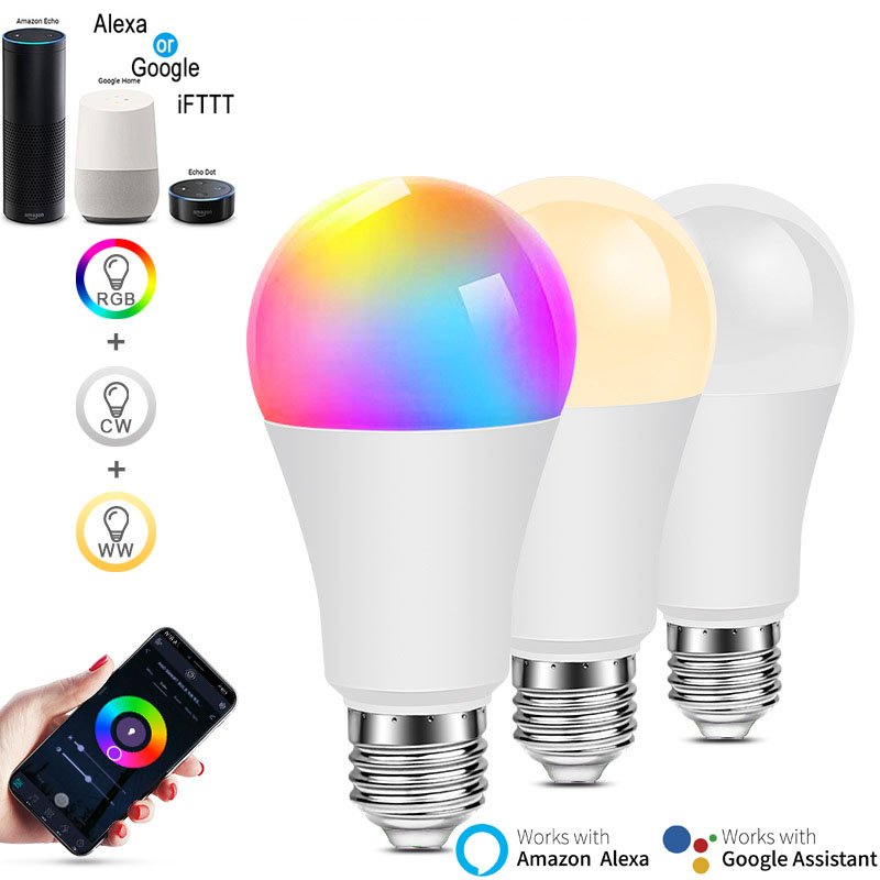 Lâmpada Led Inteligente RGB Wifi E27 - SA-LP610R  Alexa/Google Home