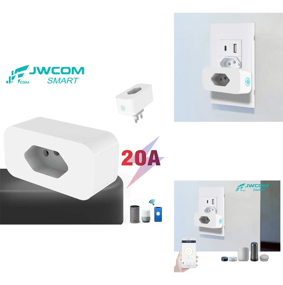 Tomada Inteligente Wifi Jwcom Smart SA-028N-G20 Alexa e Google Home