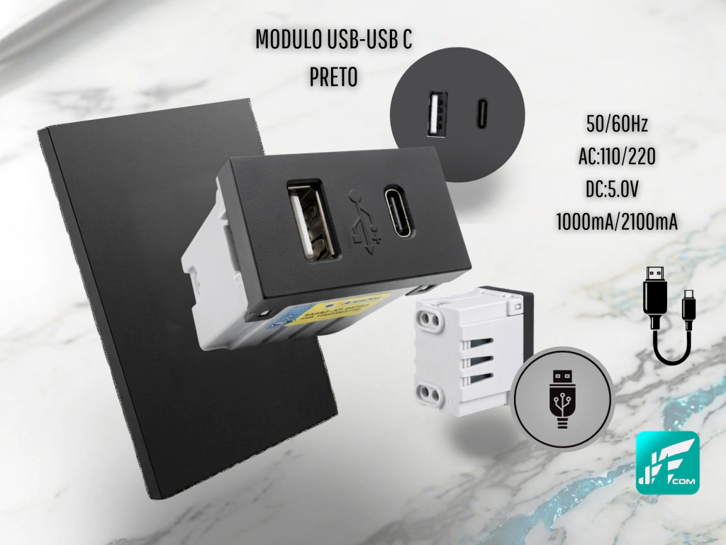 Modulo Carregador Usb + USB-C Md-P5 Jwcom Smart