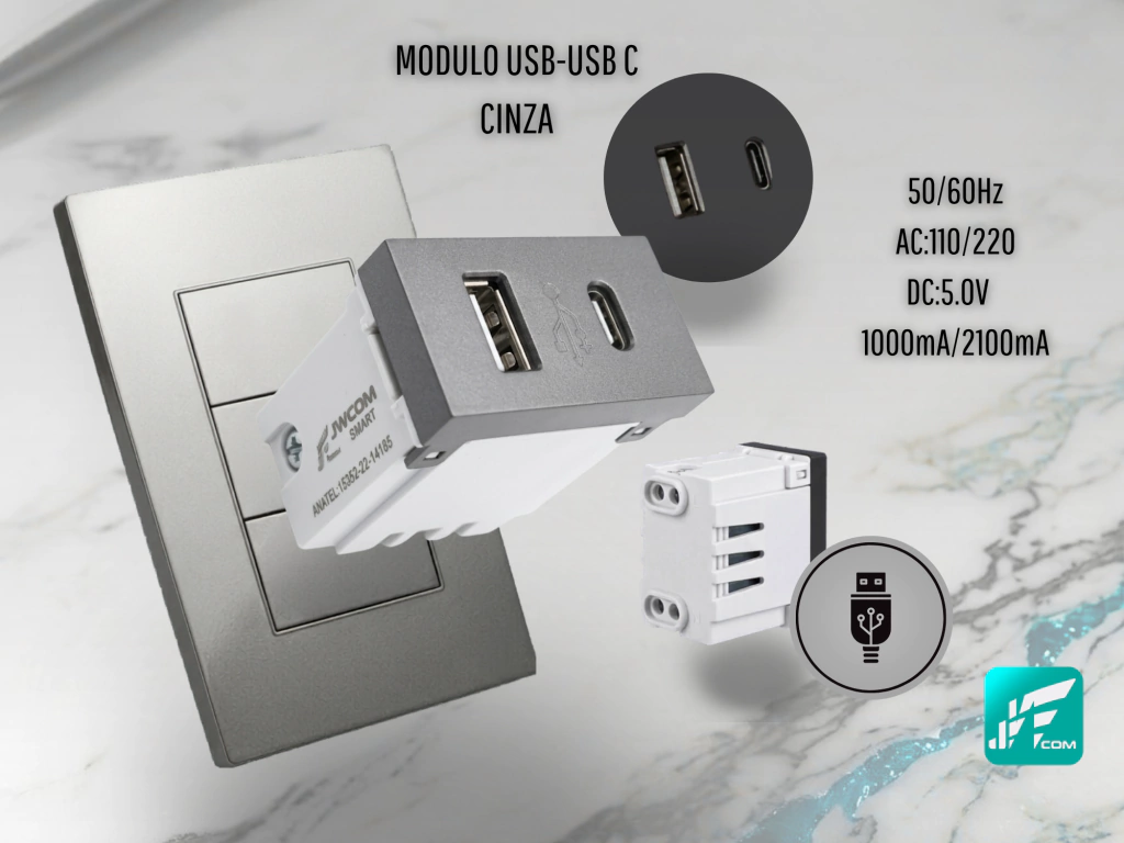 Modulo Carregador Usb + USB-C Md-P5 Jwcom Smart