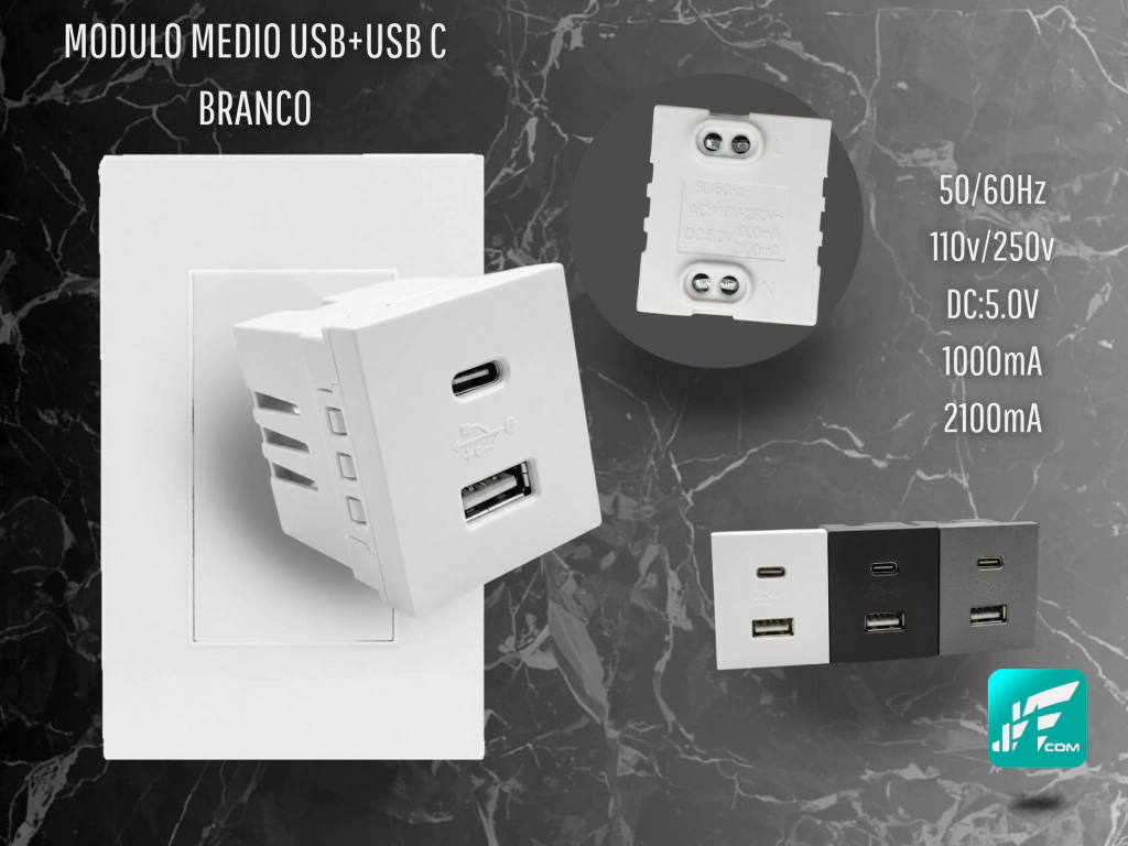 Modulo Carregador Usb+USB C MD-M5 Jwcom Smart - Imagem 2