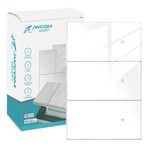 Interruptor Inteligente Tecla Física 3 Botões Zigbee Jwcom SA-ZB217C