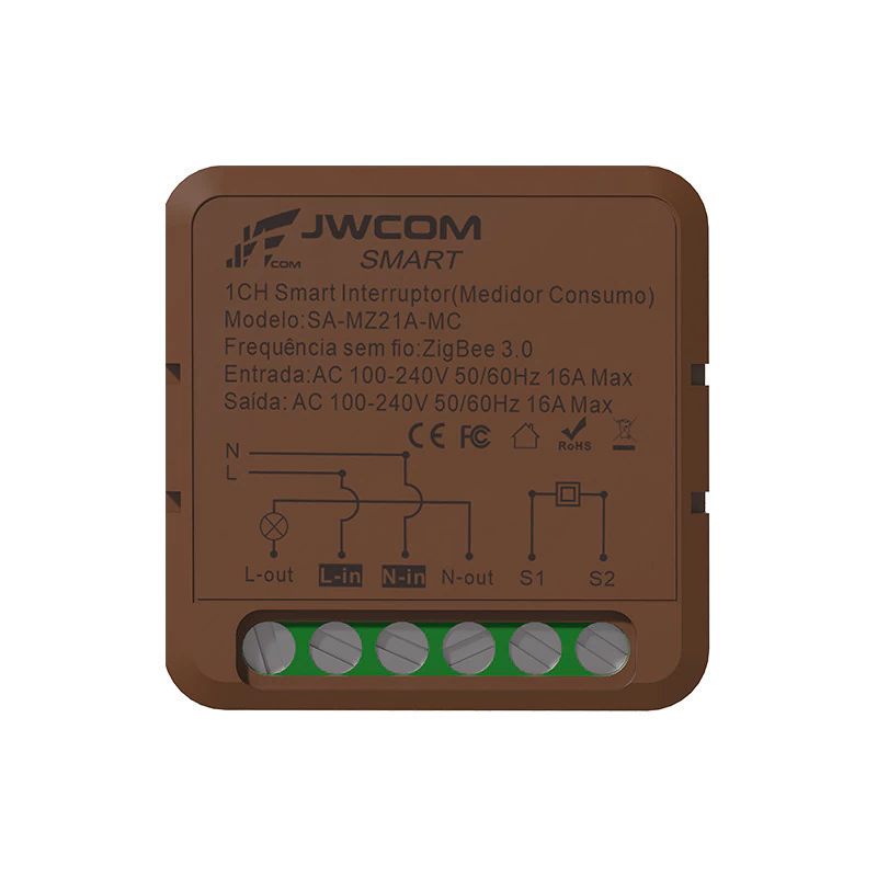 Mini Módulo Relé Interruptor Medidor Consumo Zigbee
