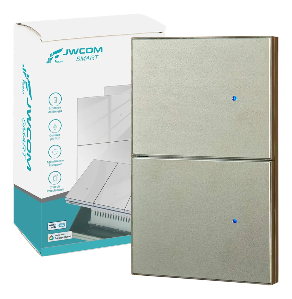 Interruptor Inteligente Tecla Física 2 Botões Zigbee Jwcom