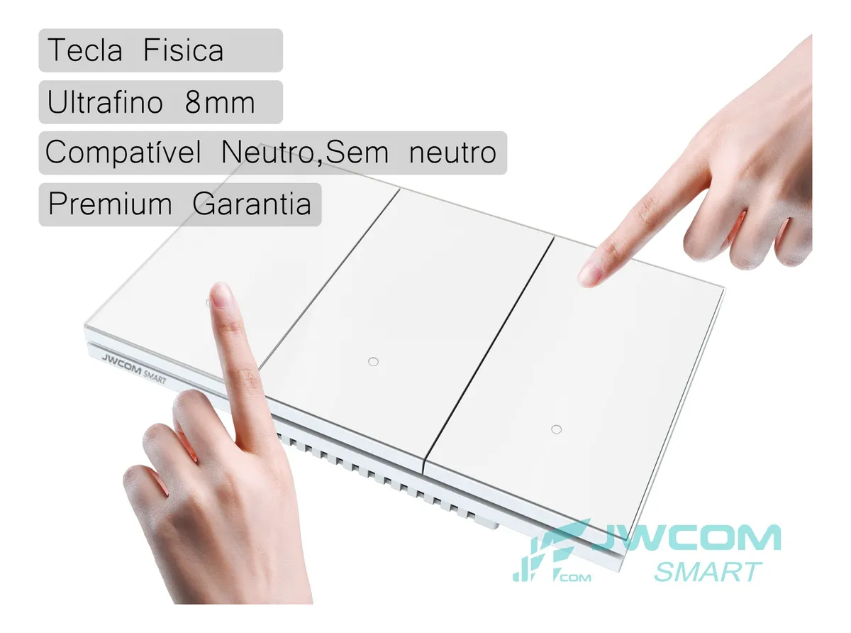 Interruptor Inteligente Tecla Física 3 Botões Zigbee Jwcom - SA-ZB217C-PT - Imagem 4