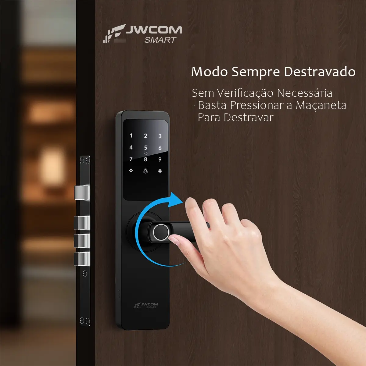 Fechadura Digital Inteligente Wifi Com Biometria Jwcom Smart - Imagem 6