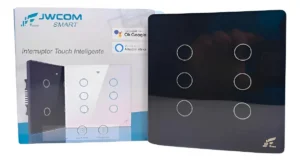 Interruptor Wifi Inteligente 4×4 6 Botões Smart Touch Alexa Cor Preto