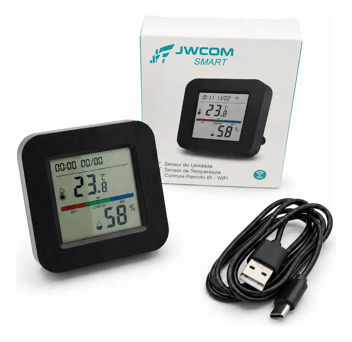Sensor Temperatura Umidade Controle Ir Inteligente Wifi Tuya