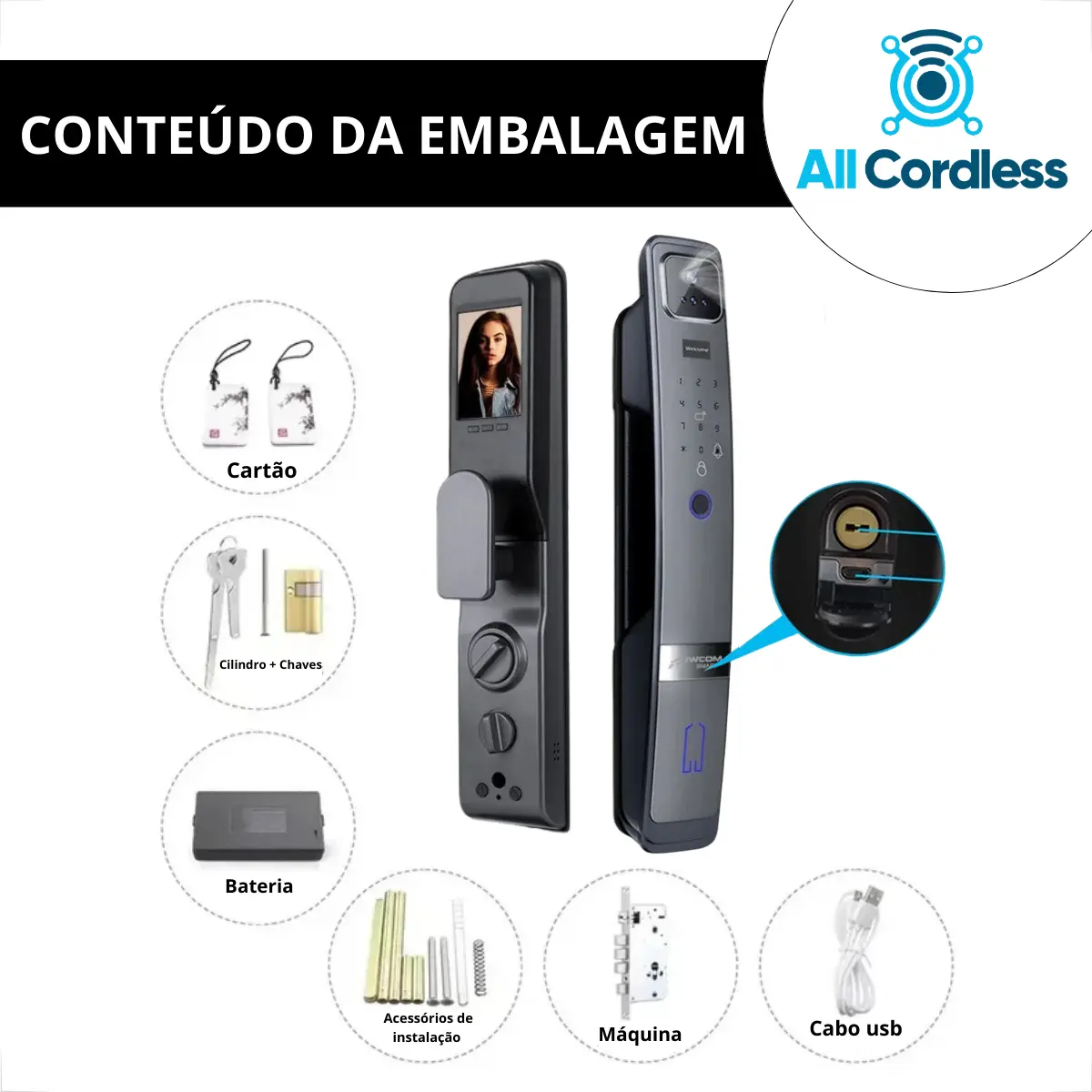 Fechadura Digital Inteligente Wi-fi Com Reconhecimento Facial - Imagem 6
