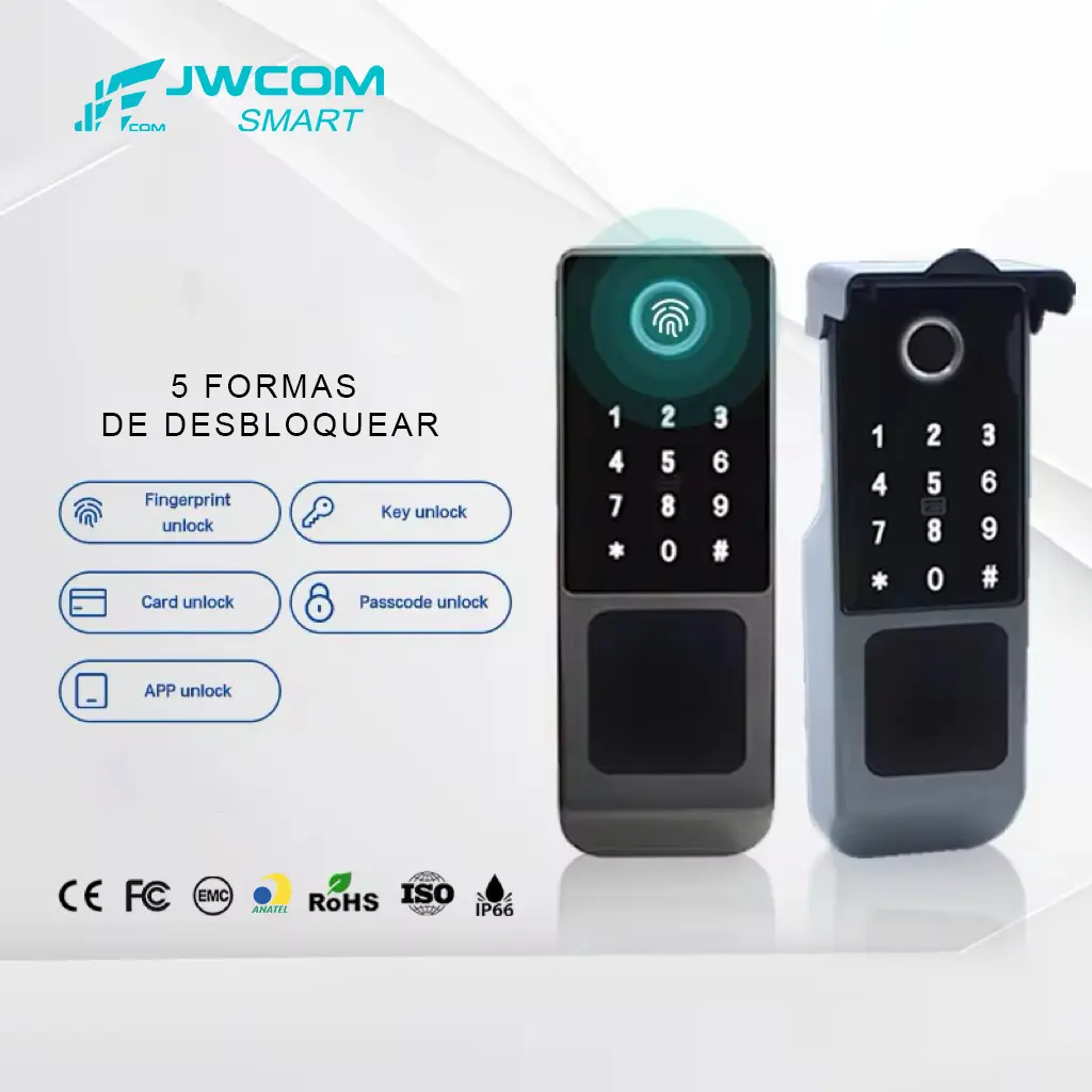 Fechadura Inteligente Jwcom Ip65 Sem Maçaneta - Imagem 3