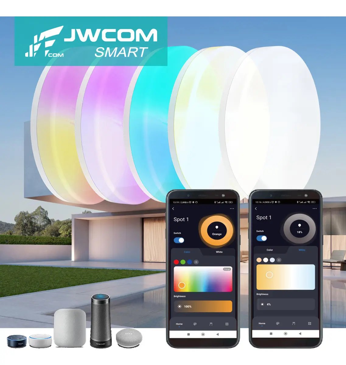 Plafon Luminária Redonda Inteligente JWCOM Smart SA LP220RC Cores RGB 6500 K - Imagem 2
