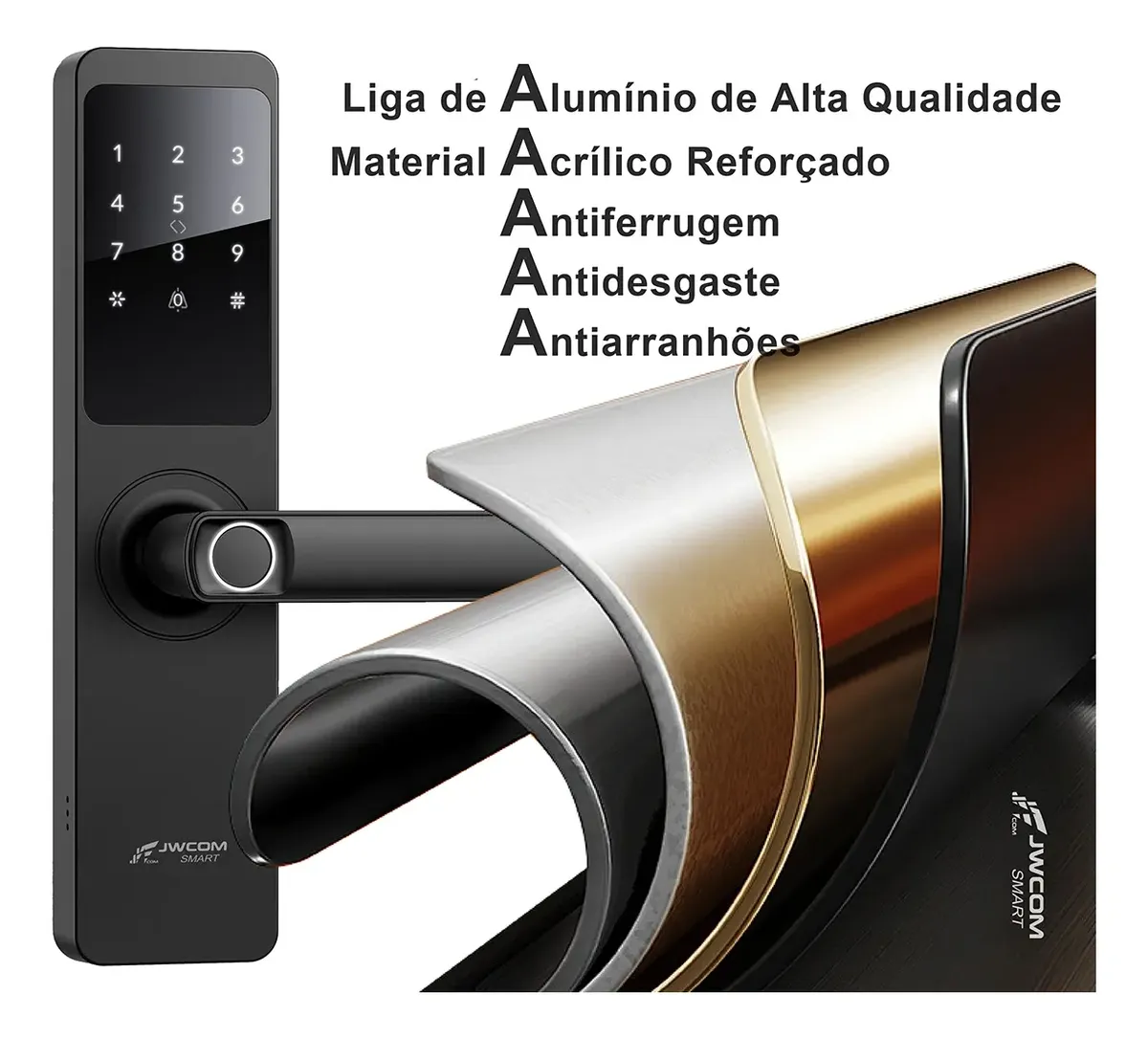 Fechadura Digital Inteligente Wifi Com Biometria Jwcom Smart - Imagem 2