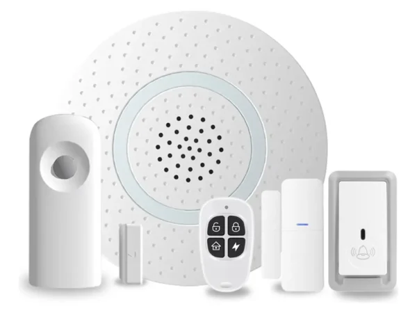 Kit Alarme Residencial Inteligente Sistema Smart Wifi Alexa Branco