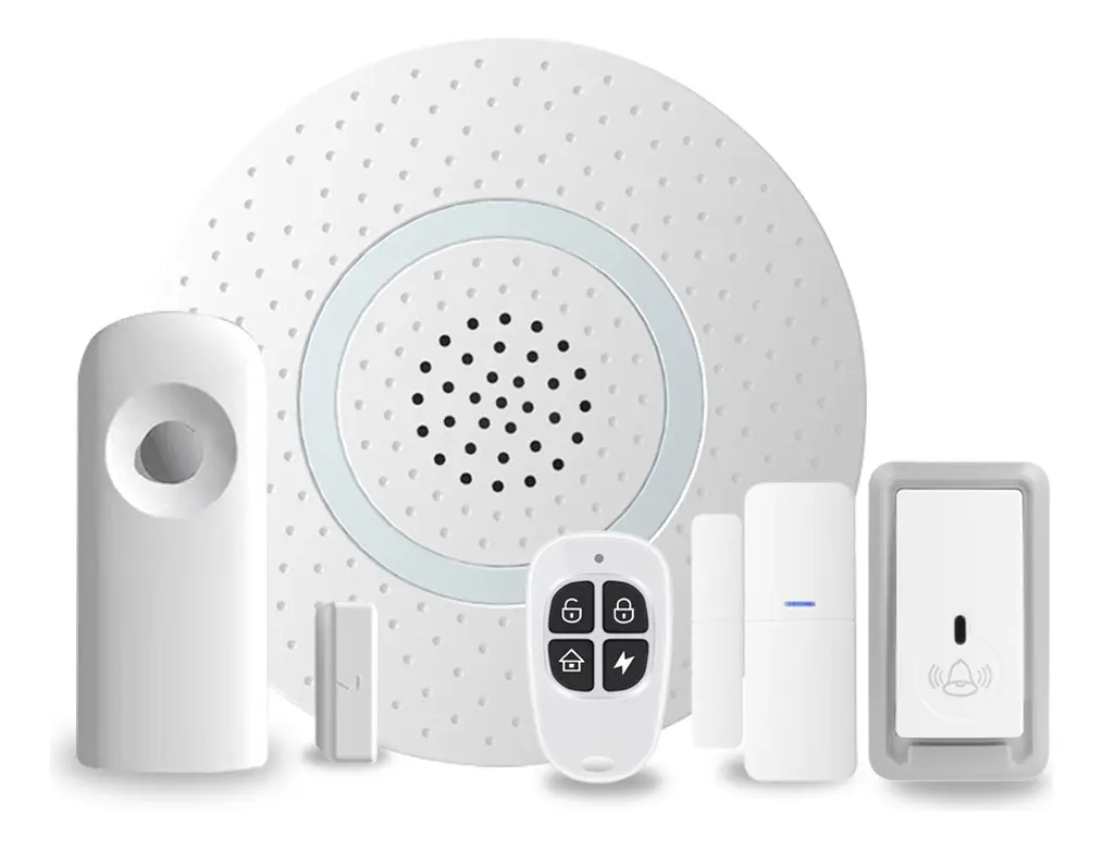 Kit Alarme Residencial Inteligente Sistema Smart Wifi Alexa Branco