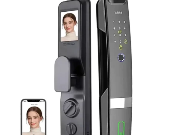 Fechadura Digital Inteligente Wifi Com Reconhecimento Facial Cor Grafite
