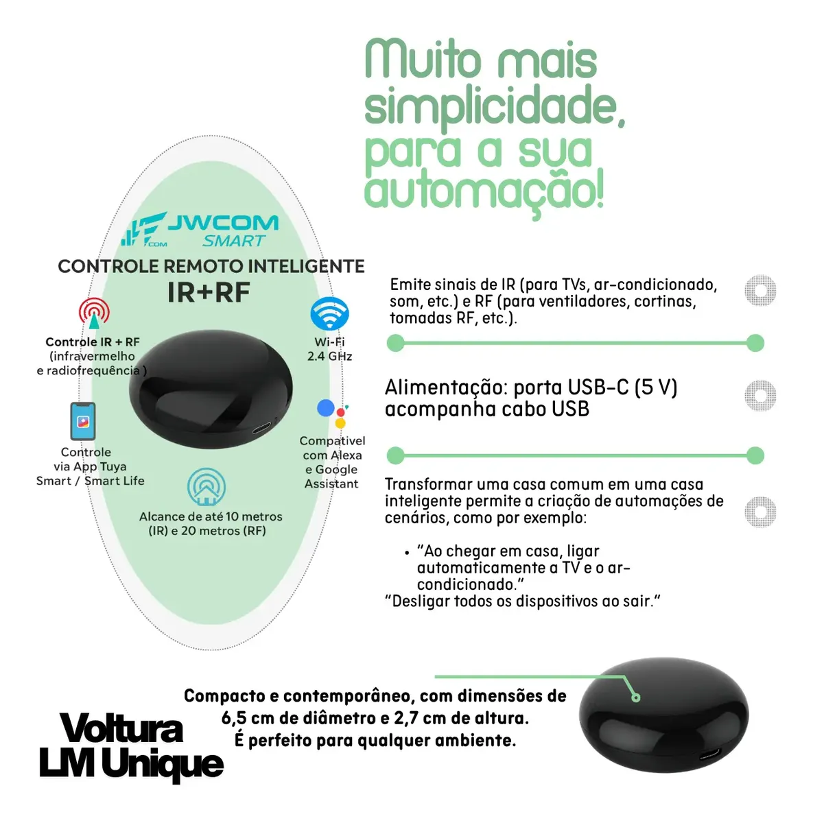 Controle Remoto Inteligente Universal Wifi Ir Rf Smart - Imagem 3