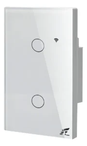 Interruptor Inteligente Wifi 2 Botões Smart Touch Tuya Alexa Cor Branco
