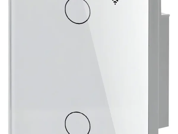 Interruptor Inteligente Wifi 2 Botões Smart Touch Tuya Alexa Cor Branco