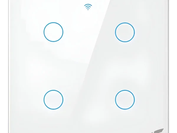 Interruptor Wifi Inteligente 4x4 4 Botões Smart Touch Alexa - Branco
